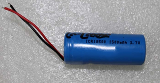 3.7V1500mAh电动玩具用18500锂电池